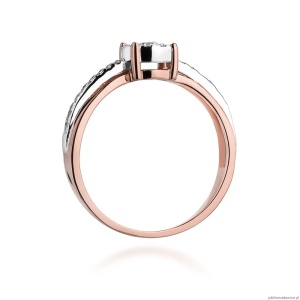 Pierścionek W302 Diament 0,08ct różowe złoto