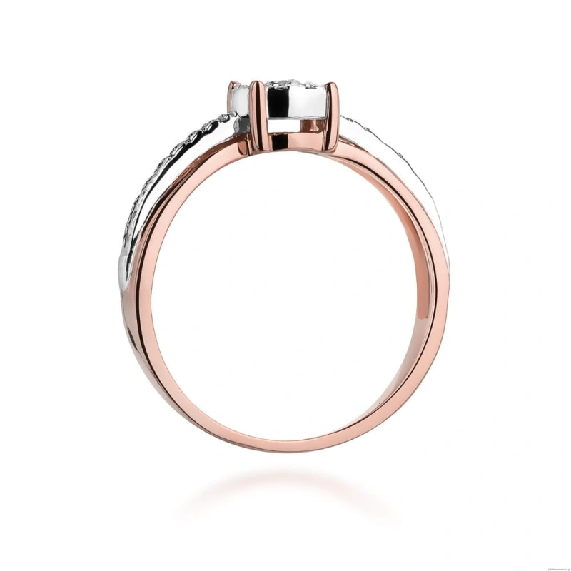 Pierścionek W302 Diament 0,08ct różowe złoto