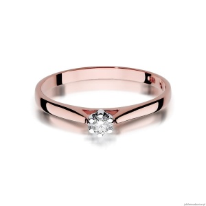 Pierścionek W311 Diament 0,09ct różowe złoto