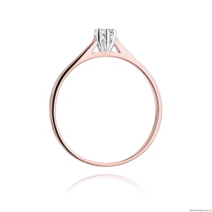 Pierścionek W311 Diament 0,09ct różowe złoto