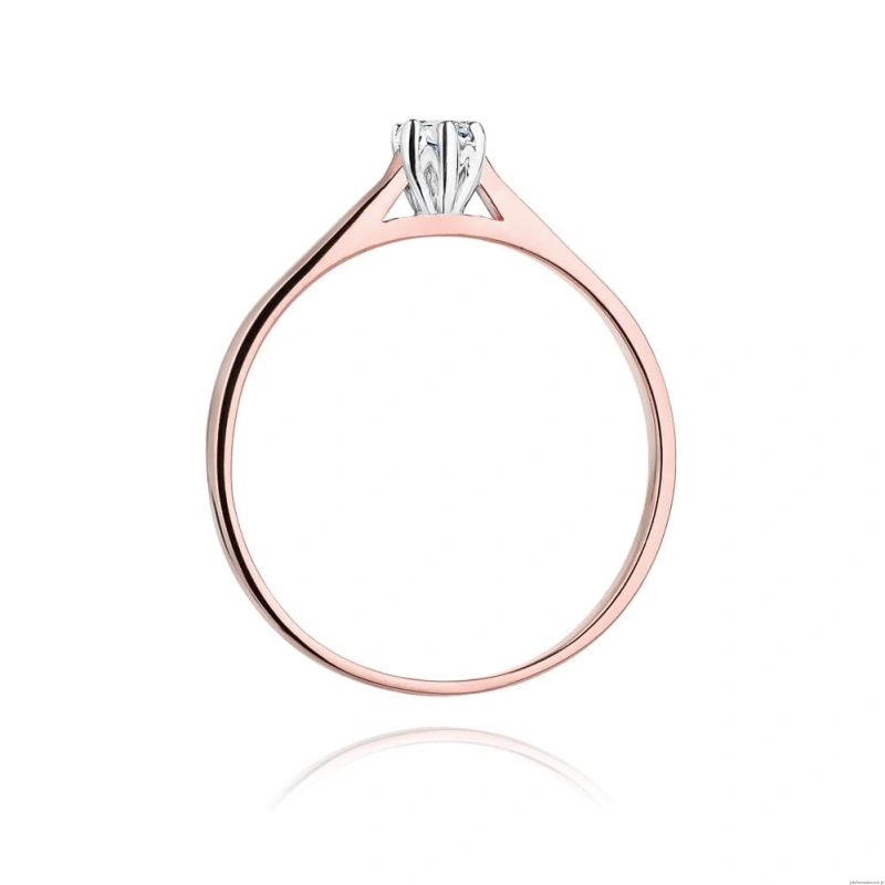Pierścionek W311 Diament 0,09ct różowe złoto