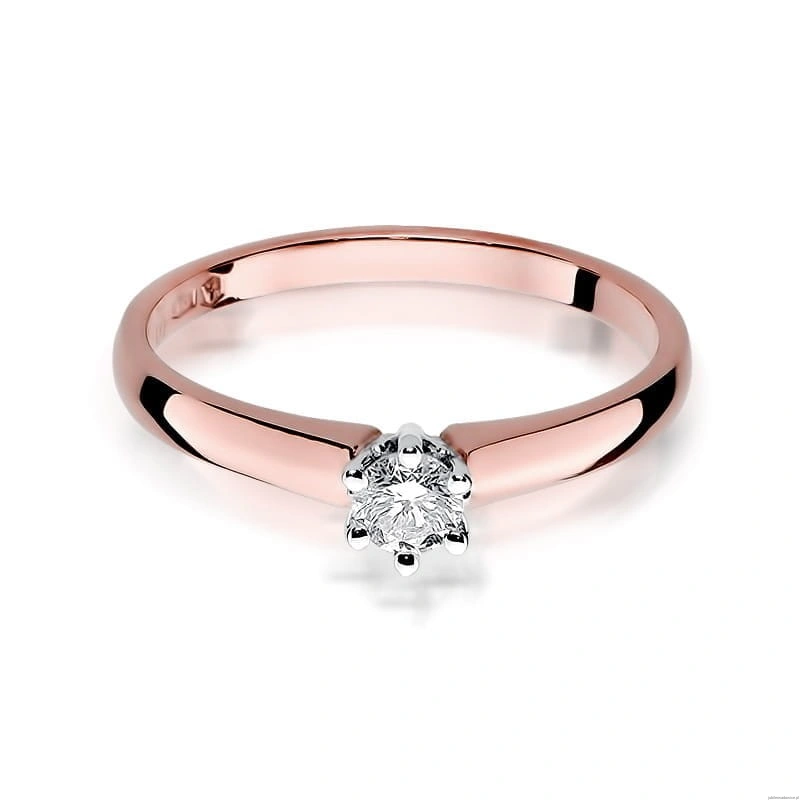 Pierścionek W317 Diament 0,20ct różowe złoto