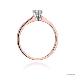 Pierścionek W317 Diament 0,20ct różowe złoto