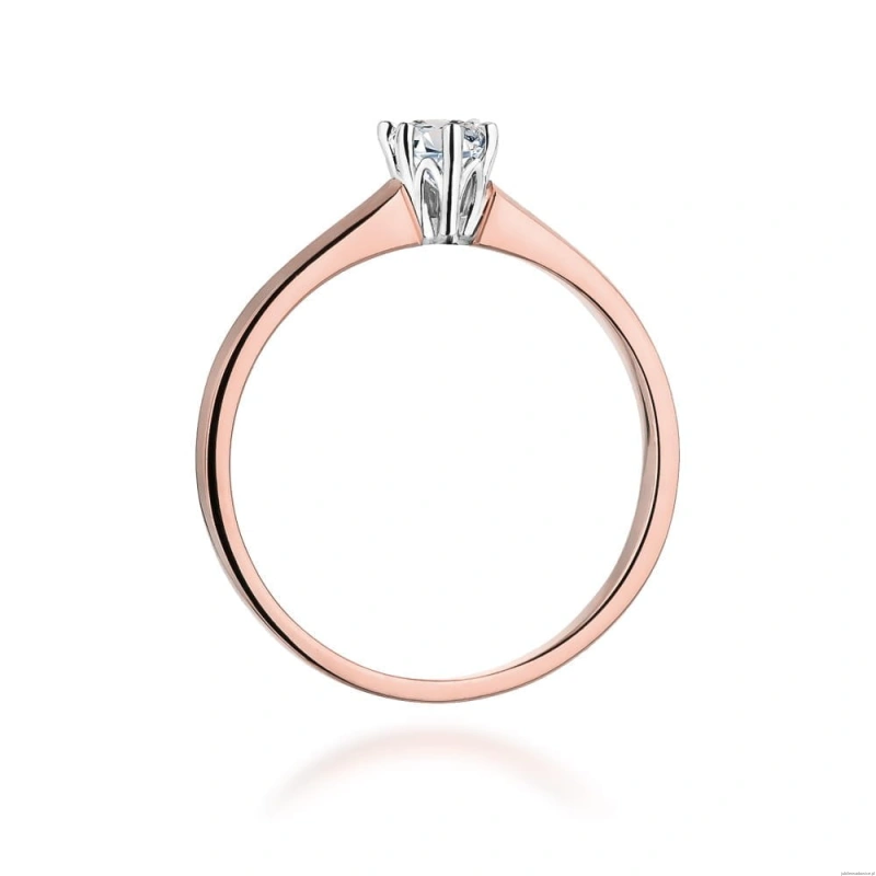 Pierścionek W317 Diament 0,20ct różowe złoto