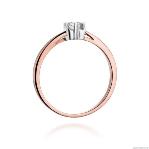 Pierścionek W318 Diament 0,10ct różowe złoto