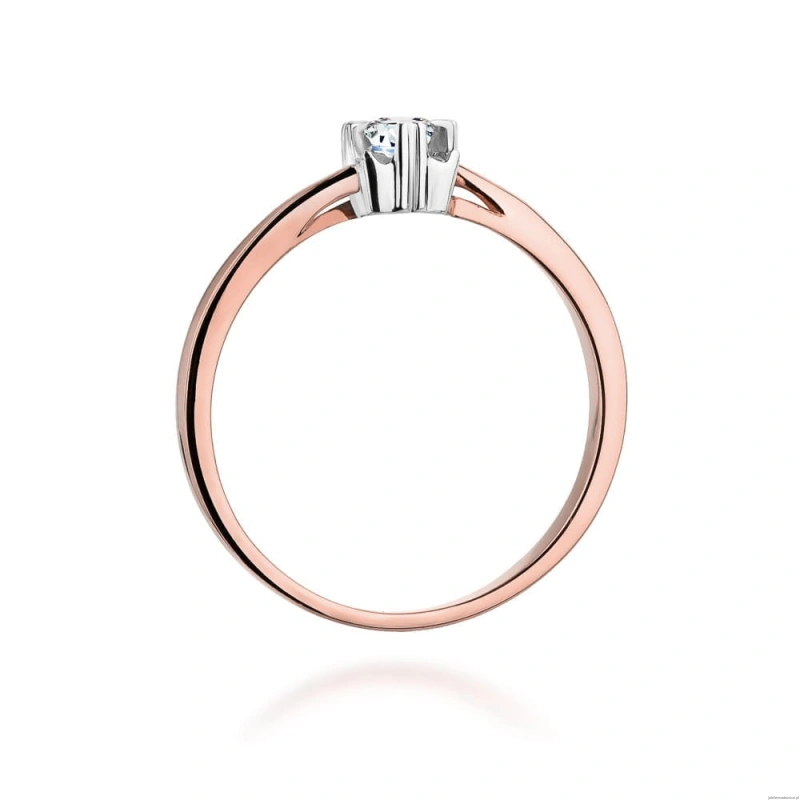 Pierścionek W318 Diament 0,10ct różowe złoto