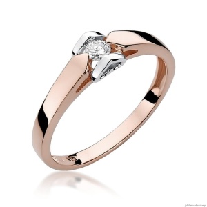Pierścionek W320 Diament 0,04ct różowe złoto