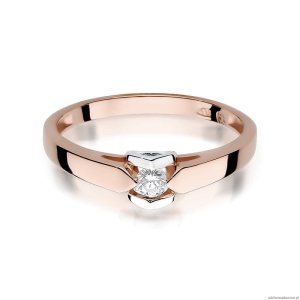 Pierścionek W320 Diament 0,04ct różowe złoto