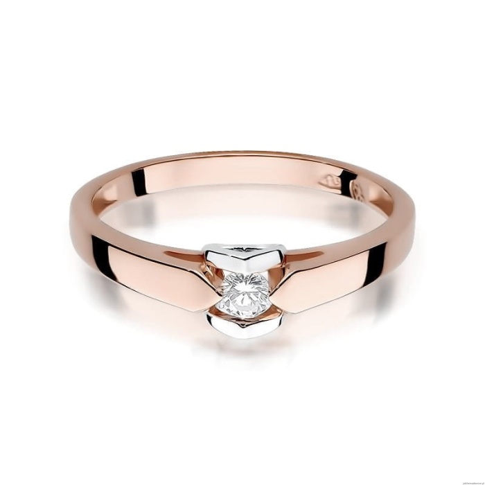 Pierścionek W320 Diament 0,04ct różowe złoto