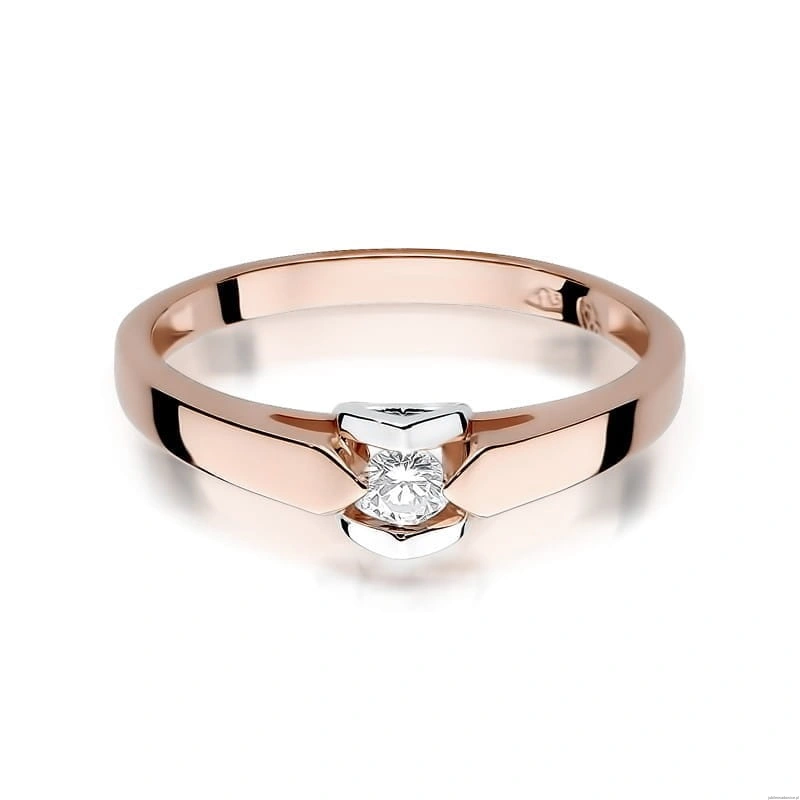 Pierścionek W320 Diament 0,04ct różowe złoto