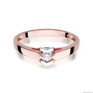 Pierścionek W320 Diament 0,09ct różowe złoto