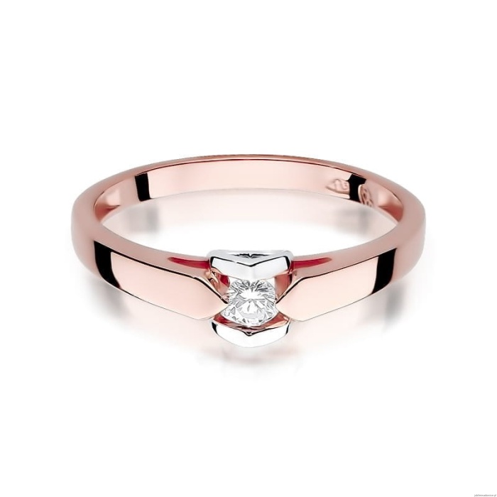 Pierścionek W320 Diament 0,09ct różowe złoto