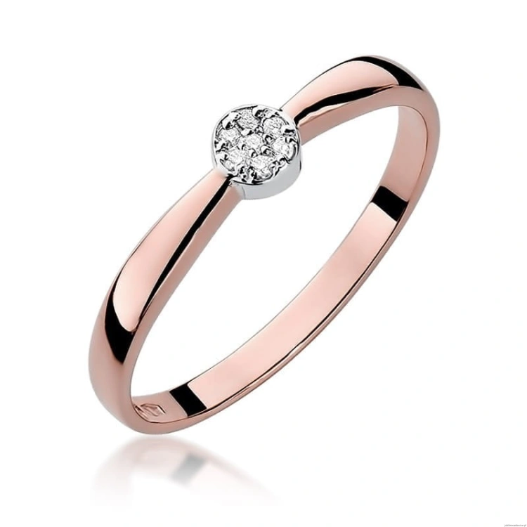 Pierścionek W322 Diament 0,04ct różowe złoto