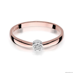 Pierścionek W322 Diament 0,04ct różowe złoto