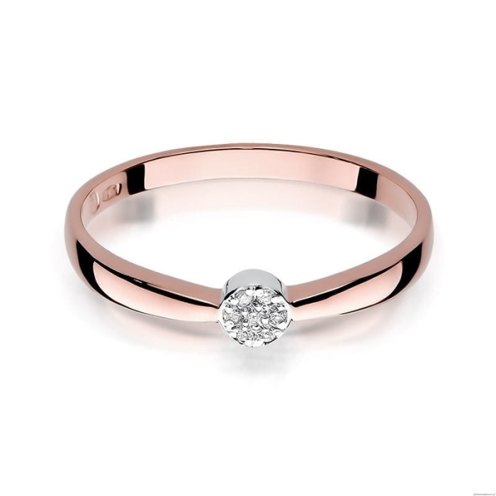 Pierścionek W322 Diament 0,04ct różowe złoto