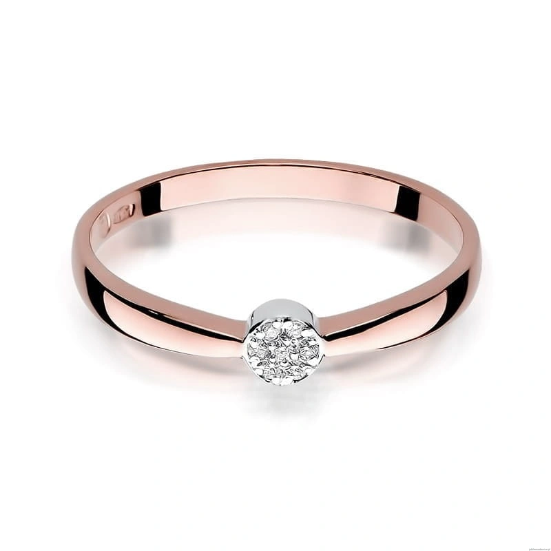 Pierścionek W322 Diament 0,04ct różowe złoto