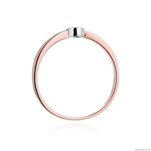 Pierścionek W322 Diament 0,04ct różowe złoto