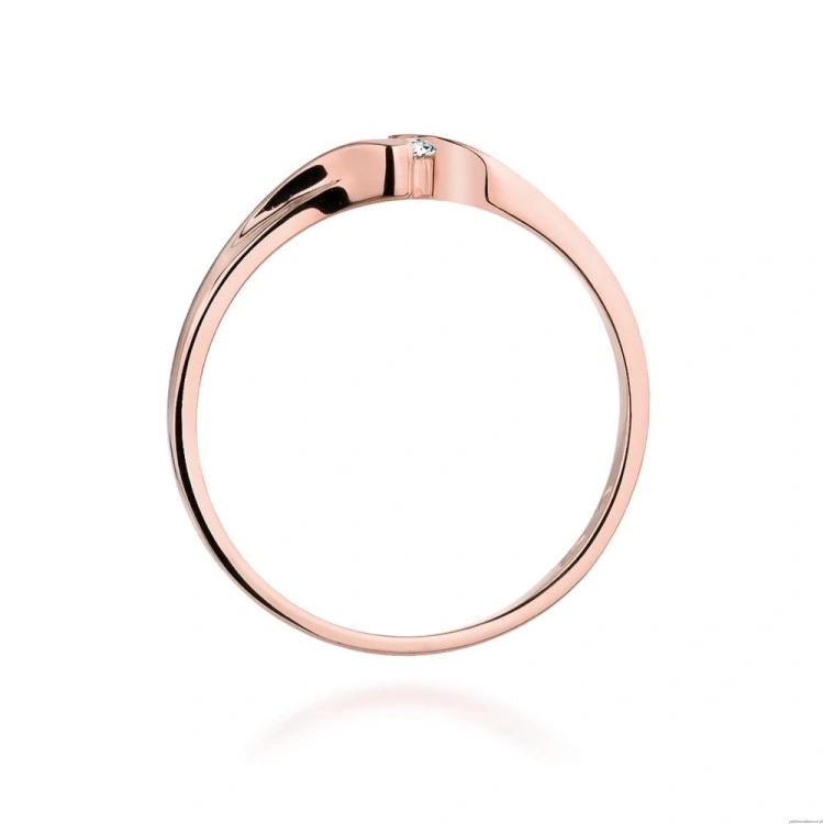 Pierścionek W332 Diament 0,09ct różowe złoto
