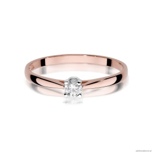 Pierścionek W335 Diament 0,15ct różowe złoto
