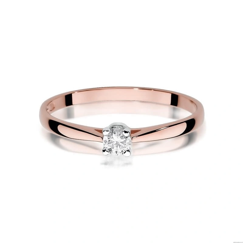 Pierścionek W335 Diament 0,15ct różowe złoto