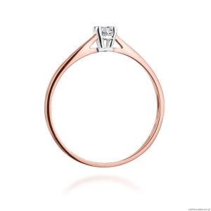 Pierścionek W335 Diament 0,15ct różowe złoto