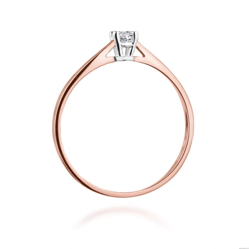 Pierścionek W335 Diament 0,15ct różowe złoto