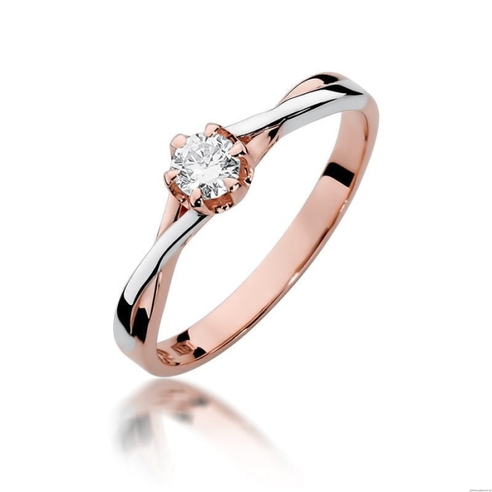 Pierścionek W340B Diament 0,23ct różowe złoto