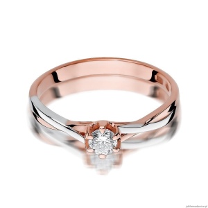 Pierścionek W340B Diament 0,23ct różowe złoto