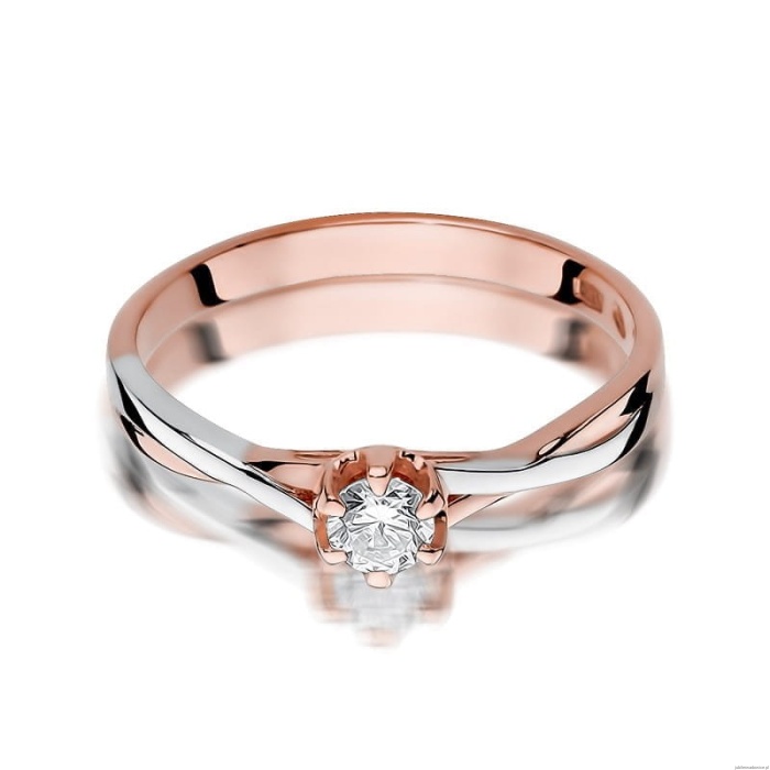 Pierścionek W340B Diament 0,23ct różowe złoto