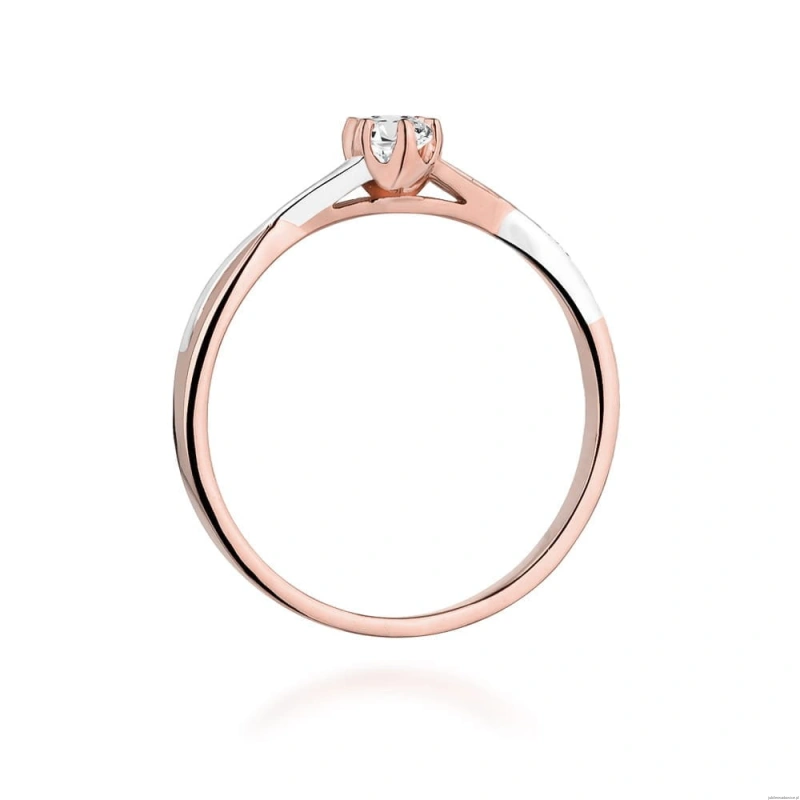 Pierścionek W340 Diament 0,12ct różowe złoto