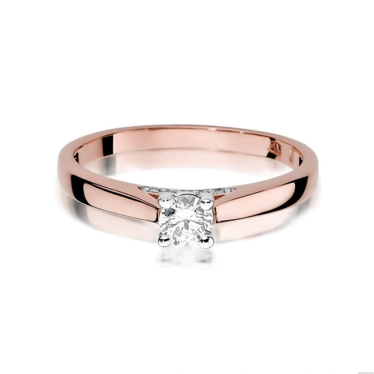 Pierścionek W341 Diament 0,25ct różowe złoto