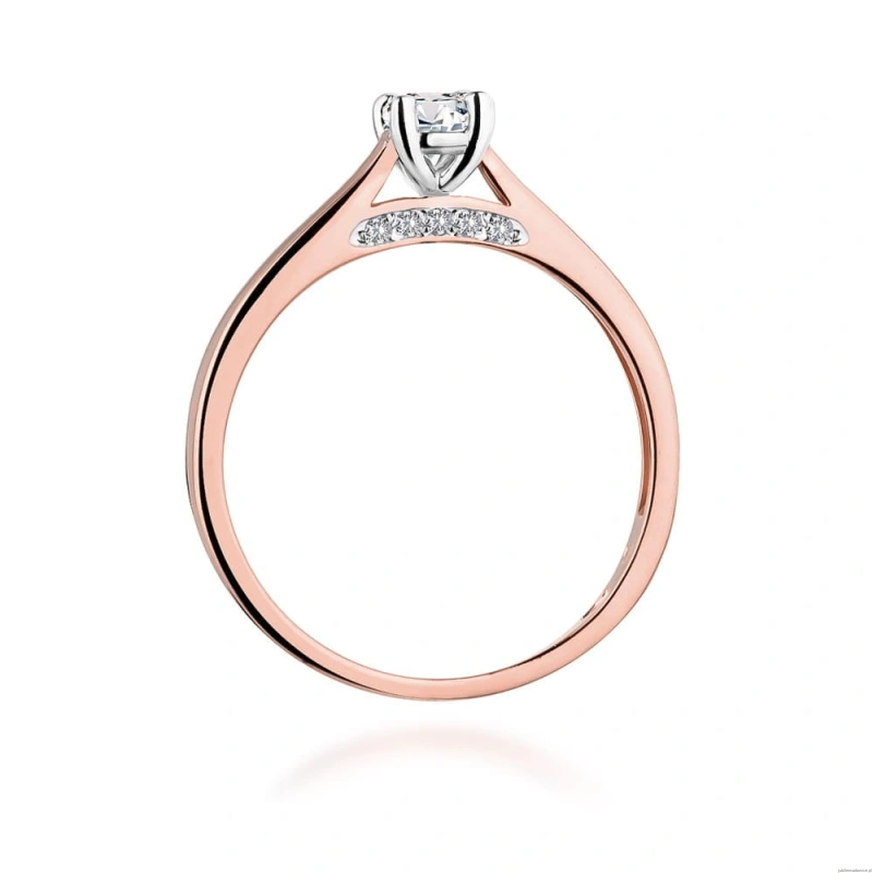 Pierścionek W341 Diament 0,25ct różowe złoto