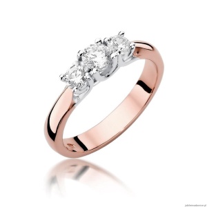 Pierścionek W344 Diament 0,25ct różowe złoto