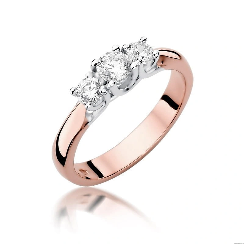 Pierścionek W344 Diament 0,25ct różowe złoto