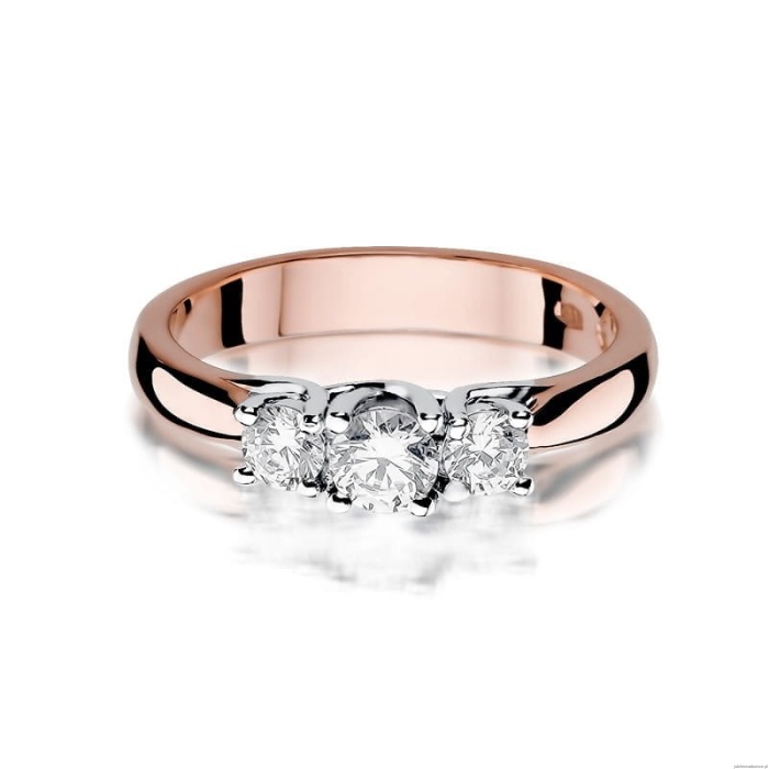 Pierścionek W344 Diament 0,25ct różowe złoto