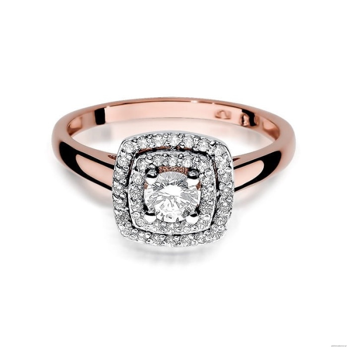 Pierścionek W345 Diament 0,30ct różowe złoto