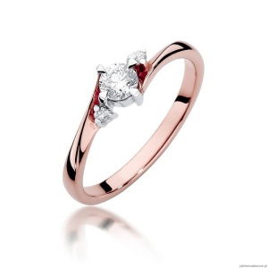 Pierścionek W346B Diament 0,25ct różowe złoto