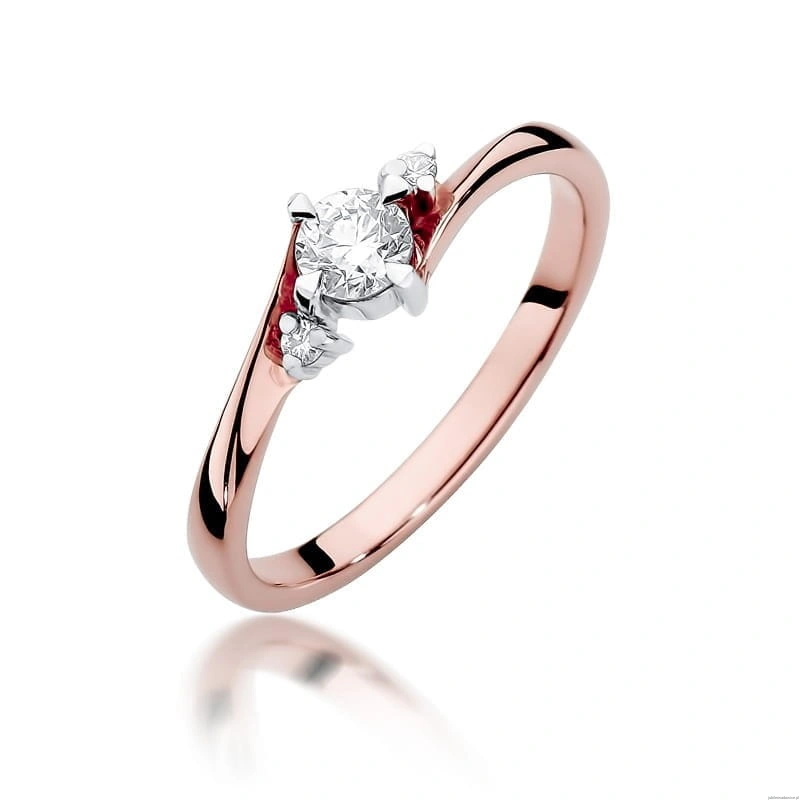 Pierścionek W346B Diament 0,25ct różowe złoto