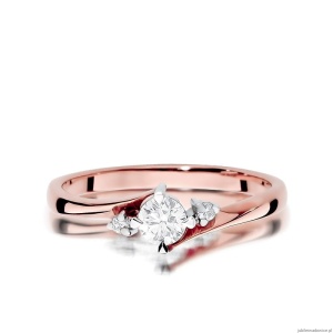 Pierścionek W346B Diament 0,25ct różowe złoto