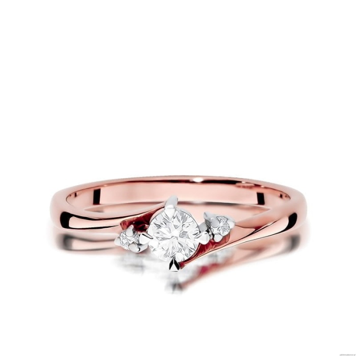 Pierścionek W346B Diament 0,25ct różowe złoto