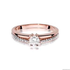 Pierścionek W355 Diament 0,30ct różowe złoto