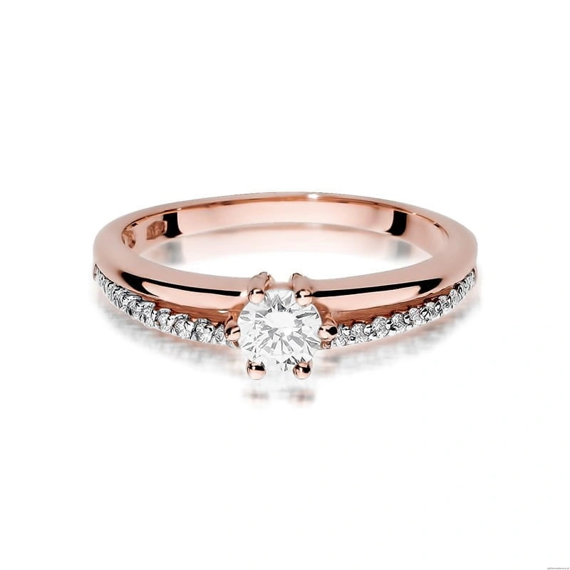 Pierścionek W355 Diament 0,30ct różowe złoto