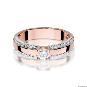 Pierścionek W356 Diament 0,25ct różowe złoto