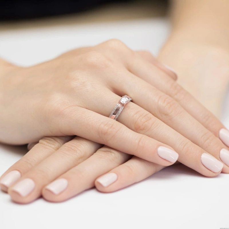 Pierścionek W356 Diament 0,25ct różowe złoto