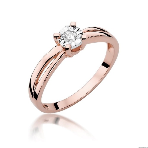 Pierścionek W360 Diament 0,08ct różowe złoto