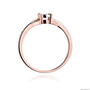 Pierścionek W361 Diament 0,08ct różowe złoto