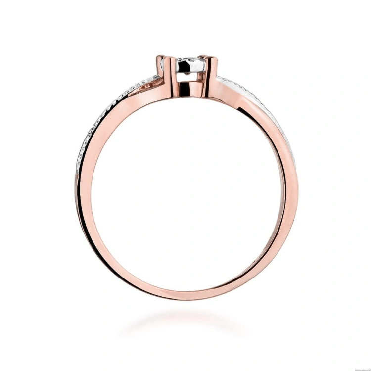 Pierścionek W361 Diament 0,08ct różowe złoto