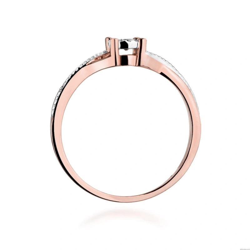 Pierścionek W361 Diament 0,08ct różowe złoto