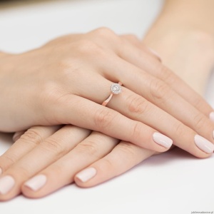 Pierścionek W362 Diament 0,12ct różowe złoto
