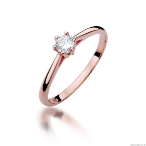 Pierścionek W365 Diament 0,15ct różowe złoto